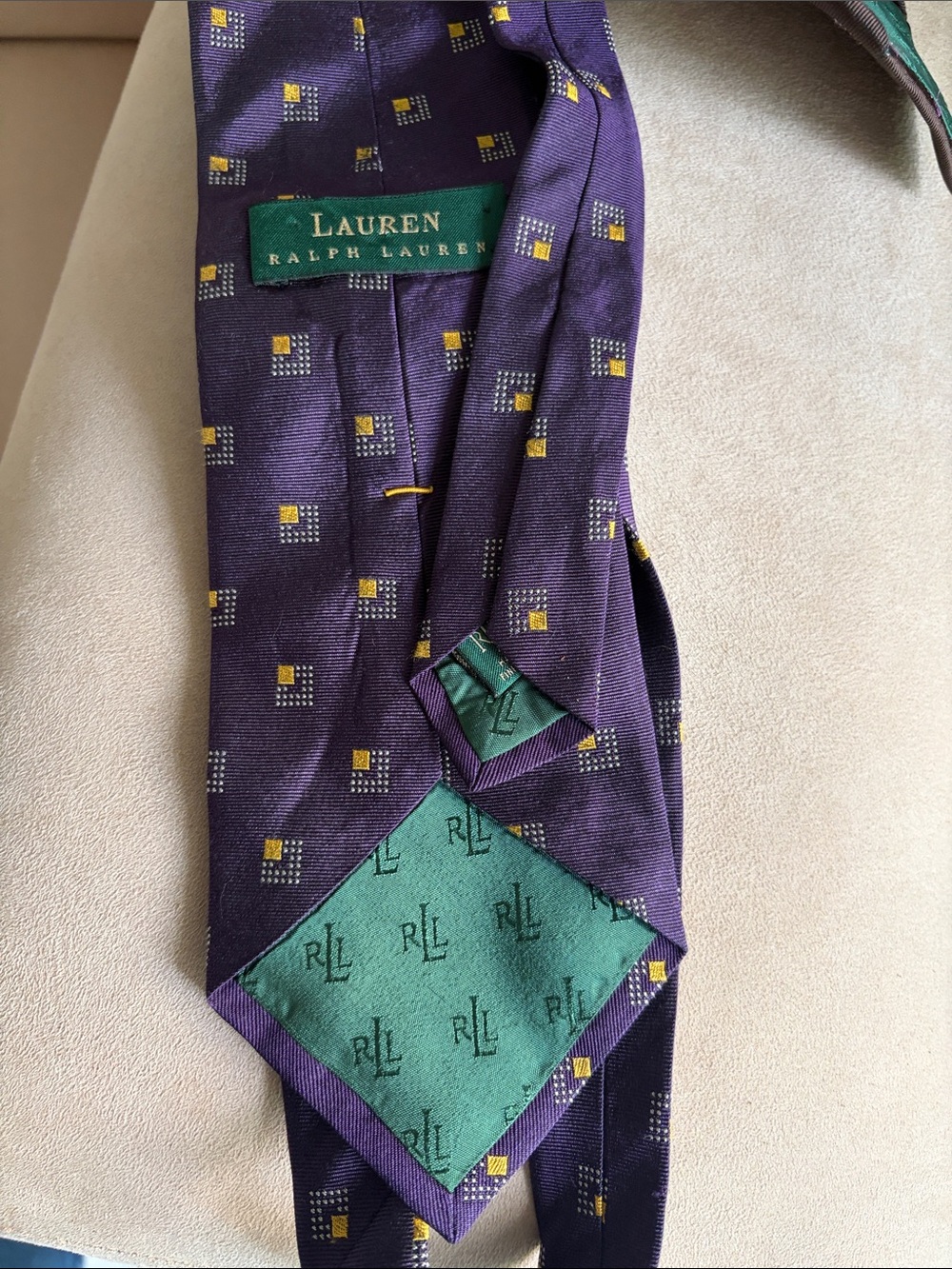 Lauren Ralph Lauren Purple Tie with Green and Yellow Accents